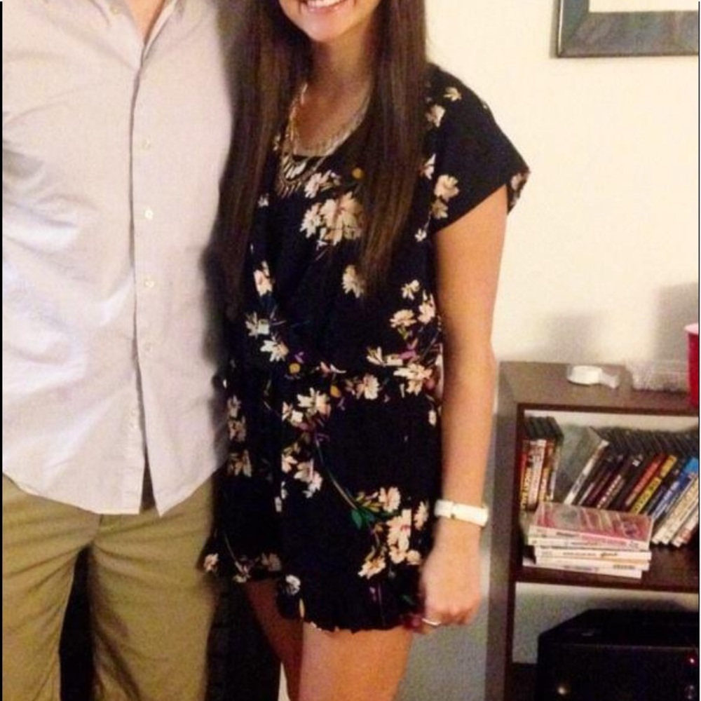 Navy Floral Romper